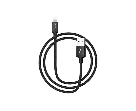 Дата кабель USB 2.0 AM to Lightning 1.0m 2A nylon X14 black HOCO (6957531062820), изображение 5