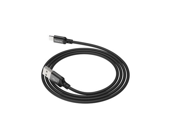 Дата кабель USB 2.0 AM to Lightning 1.0m 2A nylon X14 black HOCO (6957531062820), изображение 6