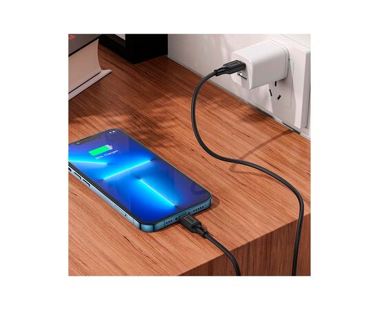 Дата кабель USB-C to Lightning 1.0m Cool silicone PD 20W X90 black HOCO (6931474788382), изображение 6