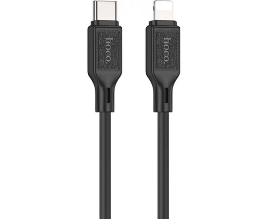 Дата кабель USB-C to Lightning 1.0m Cool silicone PD 20W X90 black HOCO (6931474788382)