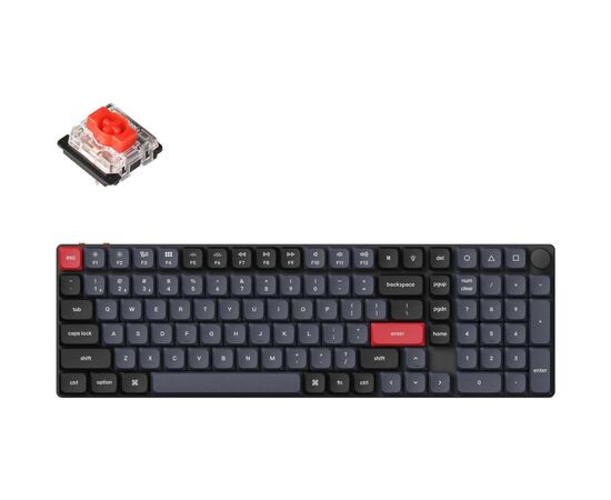 Клавіатура Keychron K17 PRO Gateron MX 2.0 Red White Led QMK Wireless/Bluetooth/USB-А UA Black (K17P-A1-UA)