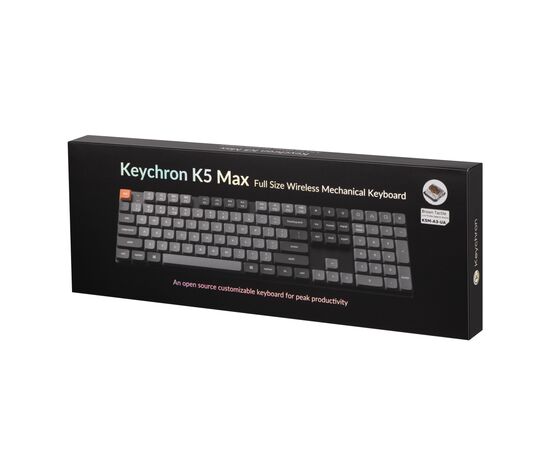 Клавіатура Keychron K5 Max Gateron MX 2.0 Brown White Led QMK Wireless/Bluetooth/USB-А UA Black (K5M-A3-UA), зображення 10
