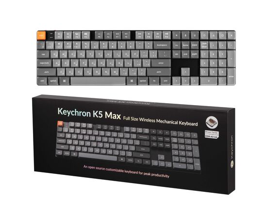 Клавіатура Keychron K5 Max Gateron MX 2.0 Brown White Led QMK Wireless/Bluetooth/USB-А UA Black (K5M-A3-UA), зображення 9
