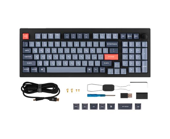 Клавіатура Keychron V5 Max Gateron Jupiter Banana Knob Hot-Swap QMK Wireless/Bluetooth/USB-А UA Black (V5M-D4-UA), зображення 11