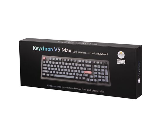 Клавіатура Keychron V5 Max Gateron Jupiter Banana Knob Hot-Swap QMK Wireless/Bluetooth/USB-А UA Black (V5M-D4-UA), зображення 12