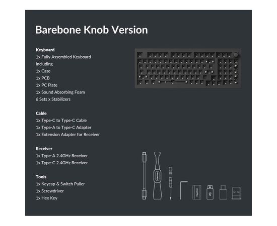 Клавіатура Keychron V5 Max Gateron Jupiter Brown Knob Hot-Swap QMK Wireless/Bluetooth/USB-А UA Black (V5M-D3-UA), зображення 10