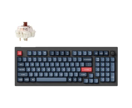 Клавіатура Keychron V5 Max Gateron Jupiter Brown Knob Hot-Swap QMK Wireless/Bluetooth/USB-А UA Black (V5M-D3-UA)