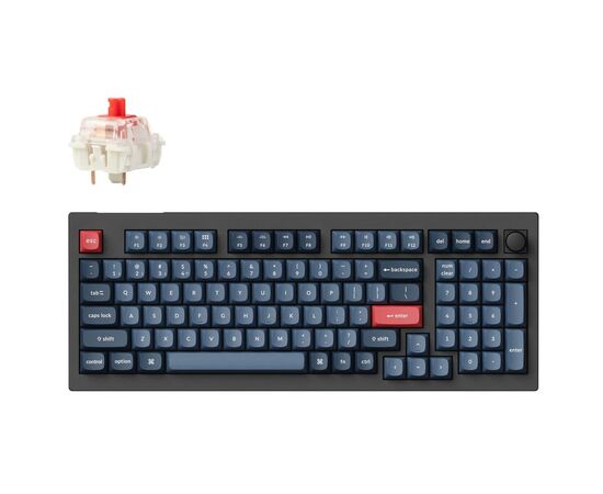 Клавіатура Keychron V5 Max Gateron Jupiter Red Knob Hot-Swap QMK Wireless/Bluetooth/USB-А UA Black (V5M-D1-UA)