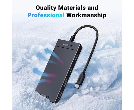 Концентратор Ugreen USB-C to 2xUSB 3.2 Gen2 + 2xUSB-C 3.2 Gen2 10Gbps CM806 black (35583), изображение 6