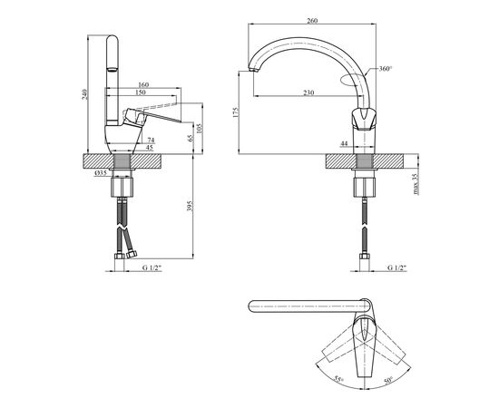 Смеситель Kroner Odra-C036 (CV021186), изображение 9