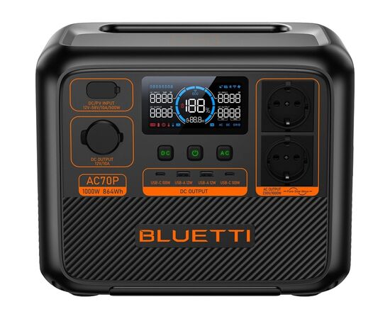 Зарядна станція BLUETTI AC70 1000W 768Wh (AC70), зображення 2