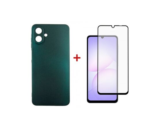 Чехол для мобильного телефона Dengos Soft Kit for Samsung Galaxy A07 case + glass Green (DG-KM-166)