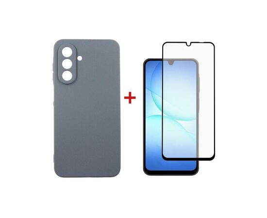 Чехол для мобильного телефона Dengos Carbon Kit for Samsung Galaxy A17 case + glass Grey (DG-KM-161)
