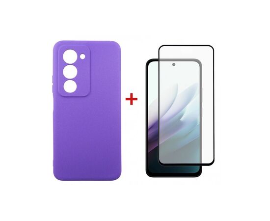 Чехол для мобильного телефона Dengos Carbon Kit for Xiaomi Redmi 15 4G case + glass Purple (DG-KM-164)