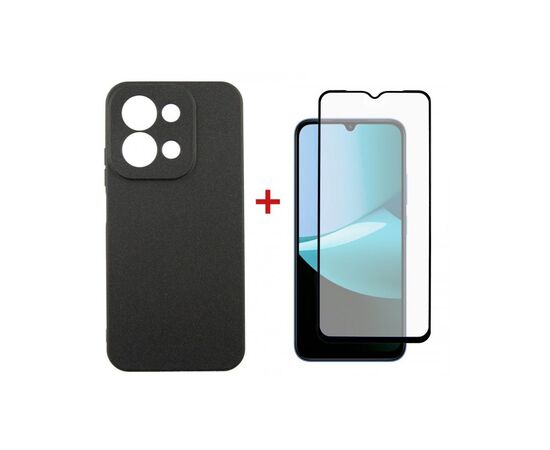 Чехол для мобильного телефона Dengos Carbon Kit for Xiaomi Redmi 15C case + glass Black (DG-KM-165)
