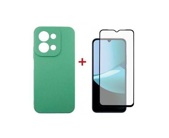 Чехол для мобильного телефона Dengos Soft Kit for Xiaomi Redmi 15C case + glass Mint (DG-KM-167)