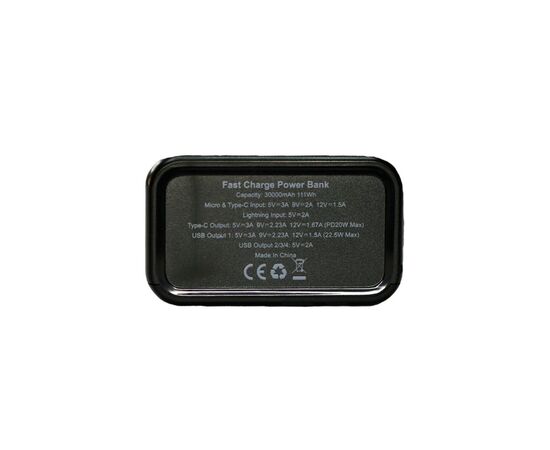 Батарея универсальная TheGeneral 30000mah Andes, PD/20W, QC/22.5W, LED backlight (40012219-01), изображение 5
