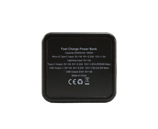 Батарея универсальная TheGeneral 50000mah Diran, PD/20W, QC/22.5W, LED backlight (40012319-01), изображение 4