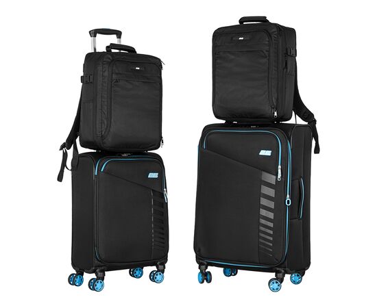 Набор чемоданов 2E Trek (M+S), чорні (2E-SPE-TREK-SET4-BK)
