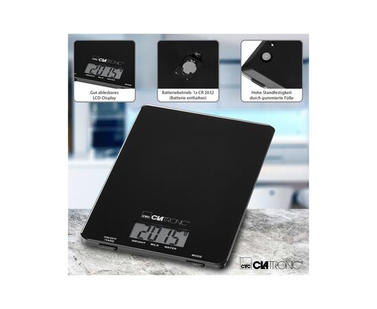 Ваги кухонні Clatronic KW 3626 Black, зображення 2