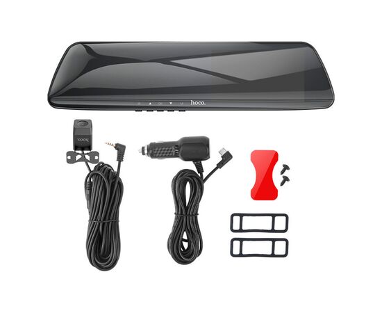 Видеорегистратор HOCO DV4 4.5-inch rearview mirror driving recorder dual-channel Black (6942007616782), изображение 5