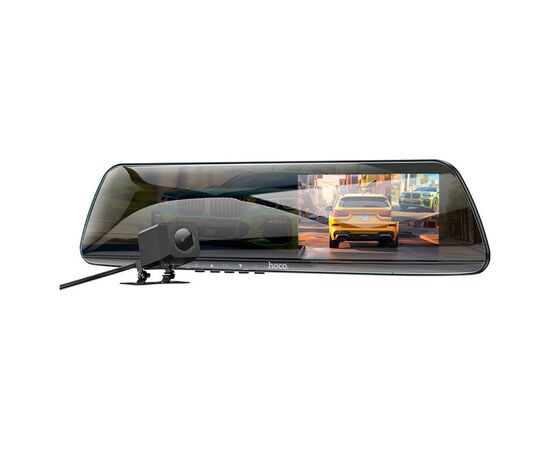 Видеорегистратор HOCO DV4 4.5-inch rearview mirror driving recorder dual-channel Black (6942007616782)