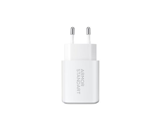 Зарядний пристрій Armorstandart 1xUSB-C PD25W + 1xUSB QC3.0 GaN white (ARM87066), зображення 2