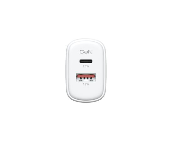 Зарядний пристрій Armorstandart 1xUSB-C PD20W + 1xUSB QC3.0 GaN white (ARM87067), зображення 3