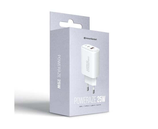Зарядний пристрій Armorstandart 1xUSB-C PD20W + 1xUSB QC3.0 GaN white (ARM87067), зображення 5