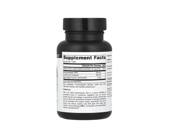 Витаминно-минеральный комплекс Source Naturals Дииндолилметан, 200 мг, DIM, 30 таблеток (SNS-02588), изображение 2