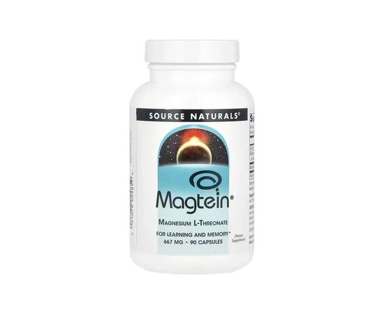 Минералы Source Naturals Магний L-треонат, Magtein, Magnesium L-Threonate, 90 капсул (SNS-02485)