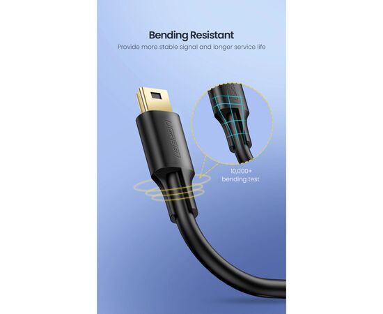 Дата кабель USB 2.0 AM to Mini 5P 0.5m black Ugreen (10354), изображение 12