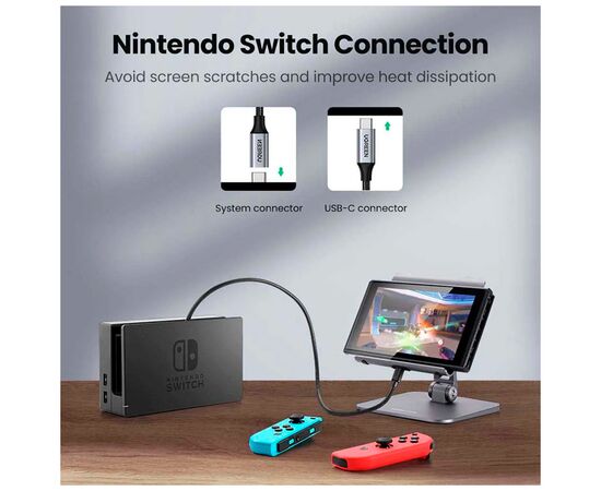 Дата кабель USB-C M/F 0.5m 5A USB 3.1 Gen2 10Gbps black Ugreen (80810), изображение 5