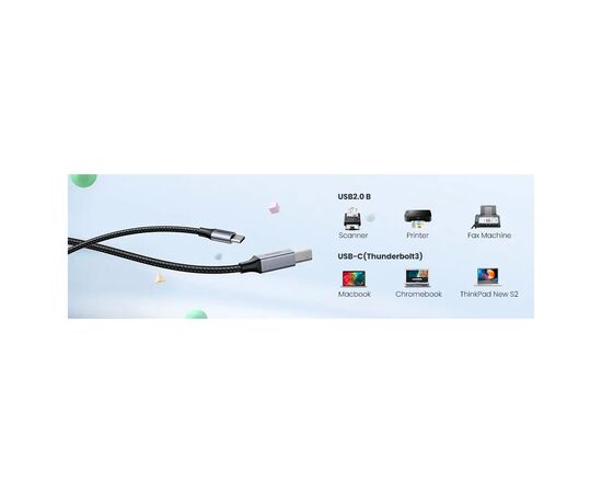 Кабель для принтера USB-C to BM 1.0m black UGREEN (45034), зображення 10