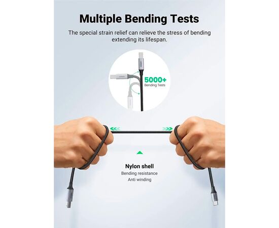 Кабель для принтера USB-C to BM 1.0m black UGREEN (45034), зображення 5