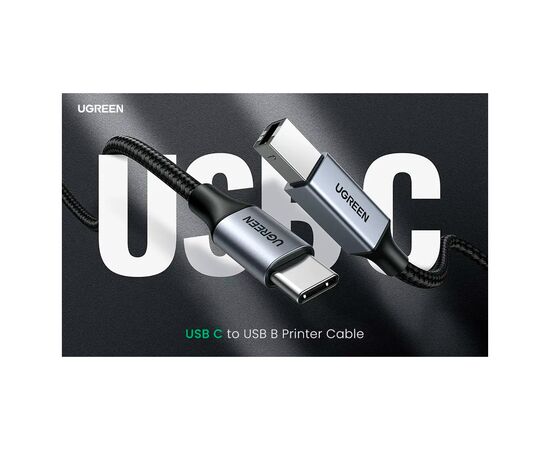 Кабель для принтера USB-C to BM 1.0m black UGREEN (45034), зображення 9