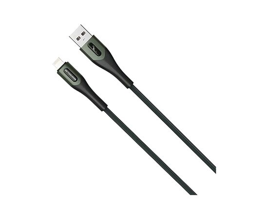 Дата кабель USB 2.0 AM to Lightning 1.0m 3A braided dark green SkyDolphin (USB-000580)