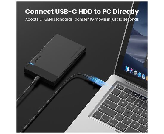 Переходник USB 3.0 AM to USB-C F gray UGREEN (50533), изображение 4