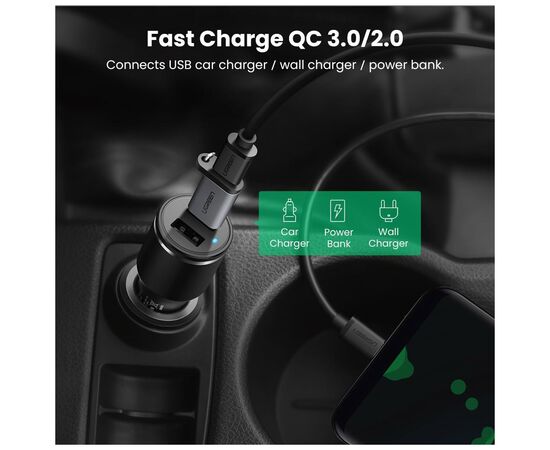 Переходник USB 3.0 AM to USB-C F gray UGREEN (50533), изображение 6