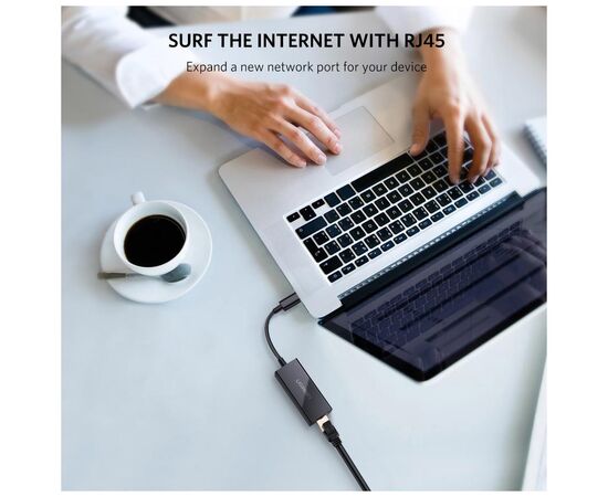 Переходник USB-C 3.1 to RJ45 1000Mbps black UGREEN (50307), изображение 2