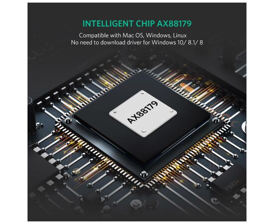 Переходник USB-C 3.1 to RJ45 1000Mbps black UGREEN (50307), изображение 4