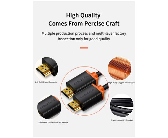 Кабель мультимедийный HDMI M to HDMI M 1.0m V2.0 4K60Hz Cabletime (CA915293), изображение 5