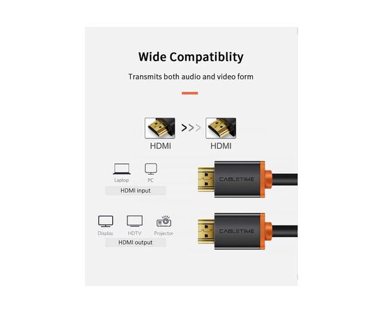 Кабель мультимедийный HDMI M to HDMI M 5.0m V2.0 4K60Hz Cabletime (CA915309), изображение 4