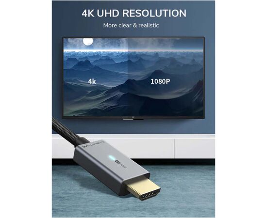 Кабель мультимедийный DisplayPort M to HDMI M 1.8m 4K30Hz Cabletime (CA915323), изображение 5