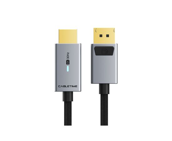 Кабель мультимедийный DisplayPort M to HDMI M 3.0m 4K60Hz Cabletime (CA915330), изображение 2