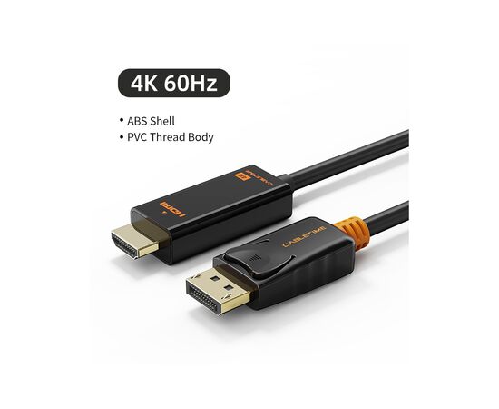 Кабель мультимедійний DisplayPort M to HDMI M 1.8m V1.2 4K60Hz Cabletime (CA915316), зображення 2