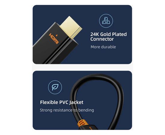 Кабель мультимедійний DisplayPort M to HDMI M 1.8m V1.2 4K60Hz Cabletime (CA915316), зображення 5