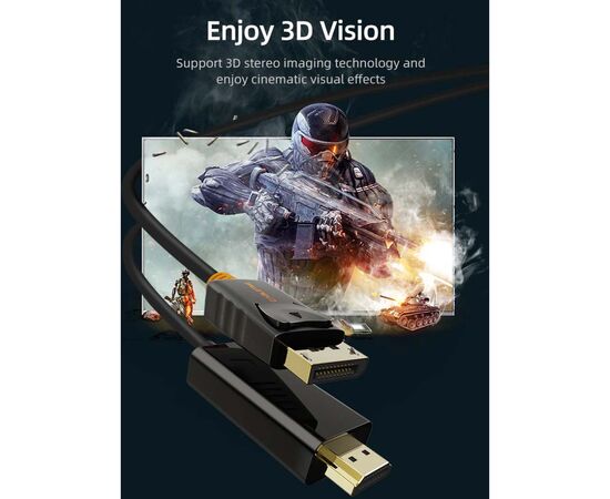 Кабель мультимедійний DisplayPort M to HDMI M 1.8m V1.2 4K60Hz Cabletime (CA915316), зображення 6