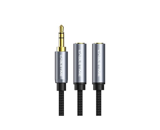 Кабель мультимедийный 3.5mm M to 2x3.5mm F 0.2m Cabletime (CA915248), изображение 2