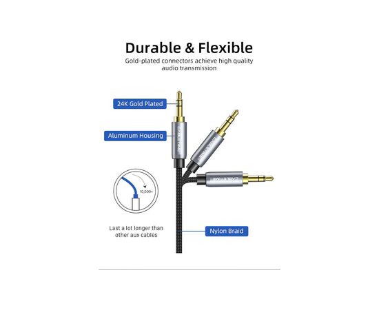 Кабель мультимедийный 3.5mm M to 3.5mm F 3.0m Cabletime (CA915255), изображение 6
